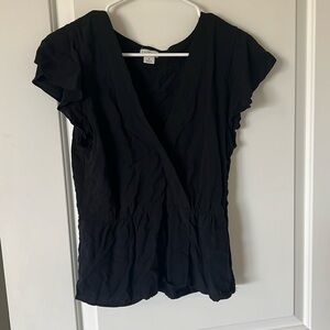 J Crew Black cross blouse